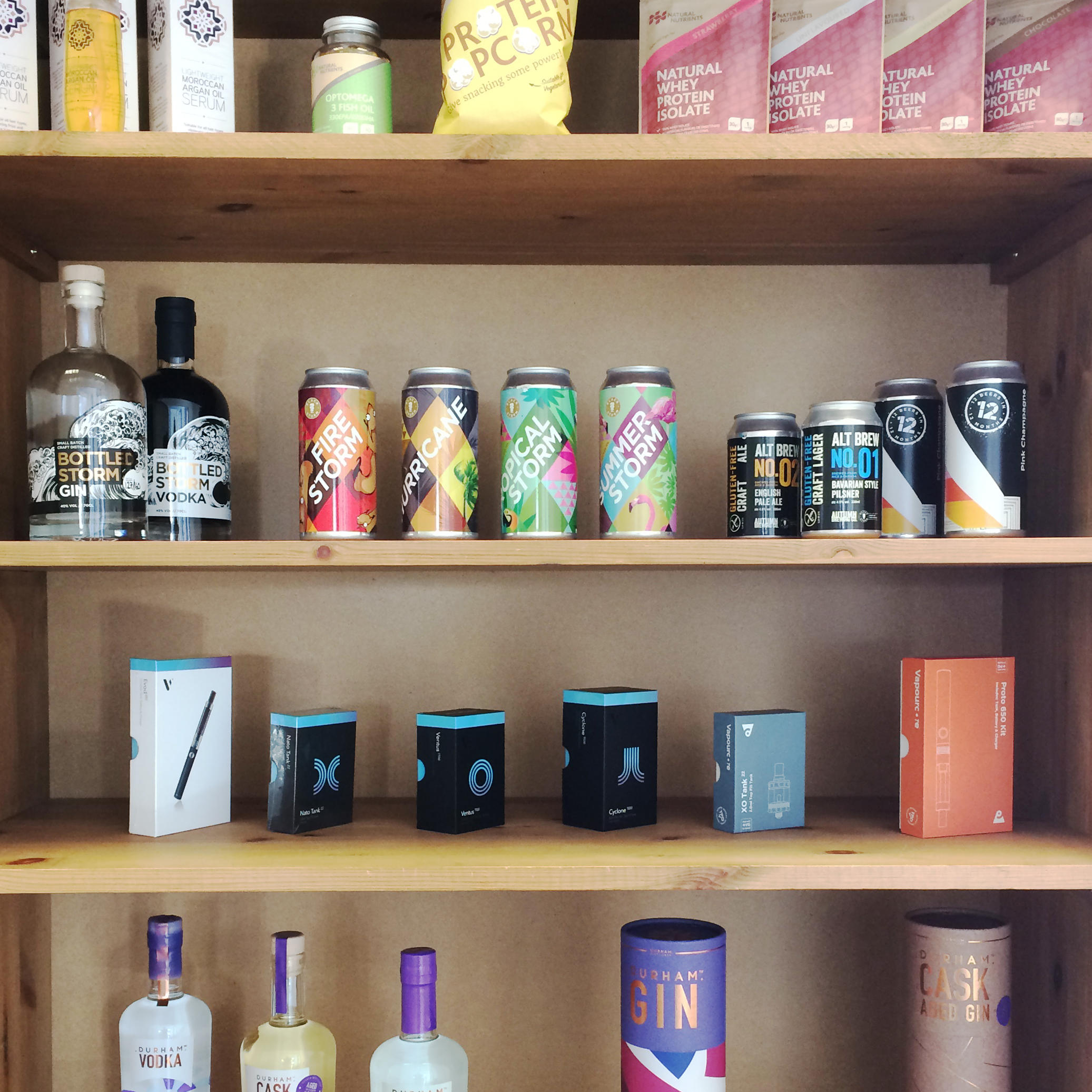 Shelf of Packaging designs created by Wonderstuff